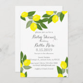 Boho Citrus Citroen Baby Shower Uitnodigingen (Voorkant / Achterkant)