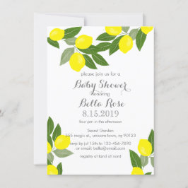 Boho Citrus Citroen Baby Shower Uitnodigingen