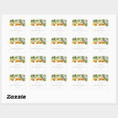 Boho Citrus Citroen Sinaasappel Bruidsdouche Vierkante Sticker (Vel)