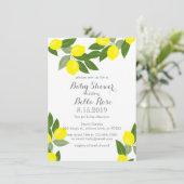 Boho Citrus Lemon Baby Shower-uitnodigingen Kaart (Staand voorkant)