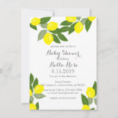 Boho Citrus Lemon Baby Shower-uitnodigingen Kaart (Voorkant)