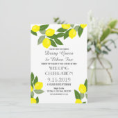 Boho Citrus Lemon Wedding Invitations Kaart (Staand voorkant)