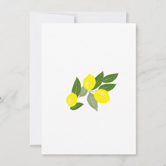 Boho Citrus Lemon Wedding Invitations Kaart (Achterkant)