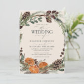 Boho Citrus Rustiek Sinaasappel Elegante Cinnamon Kaart (Staand voorkant)