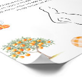 Boho Citrus Sinaasappel Hoe groot mama's baby show Poster (Hoek)