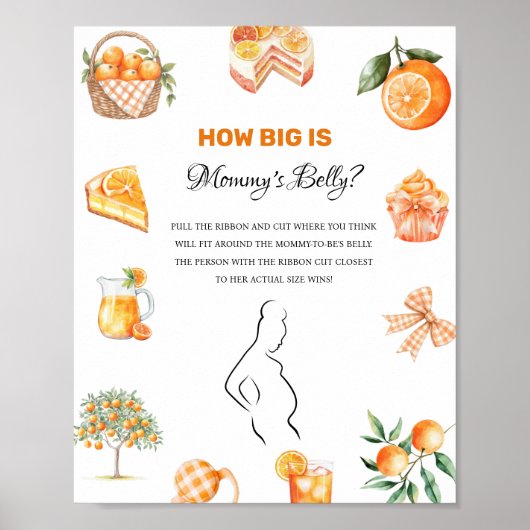 Boho Citrus Sinaasappel Hoe groot mama's baby show Poster (Voorkant)