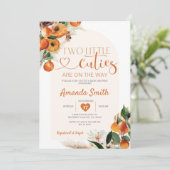 Boho Citrus Sinaasappel Twee kleine cutie zijn op  Kaart (Staand voorkant)