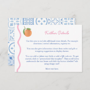 Boho Citrus Squiggle Trouwdouche Details Informatiekaartje