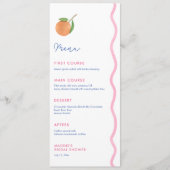 Boho Citrus Trouwdouche Individuele plaatsnamen Menu (Voorkant)