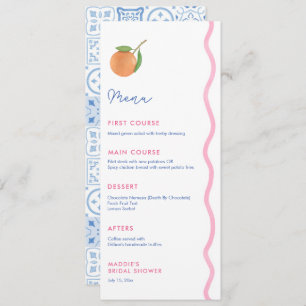 Boho Citrus Trouwdouche Individuele plaatsnamen Menu