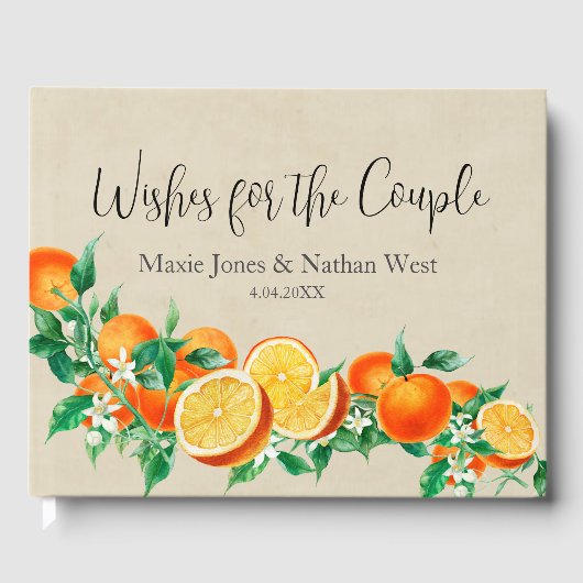 Boho Citrus Wedding Gastenboek (Voorkant)