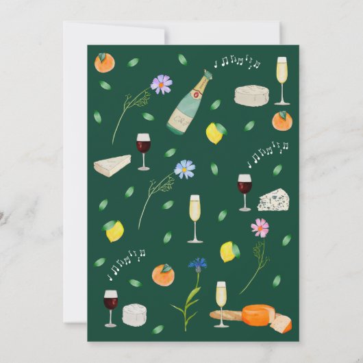 Boho Citrus & Wine Green Wedding Kaart (Achterkant)