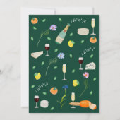 Boho Citrus & Wine Groene Trouwdag Kaart (Achterkant)