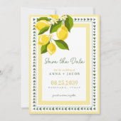 Boho Citrus Yellow Lemon Italian Wedding Save The Date (Voorkant)