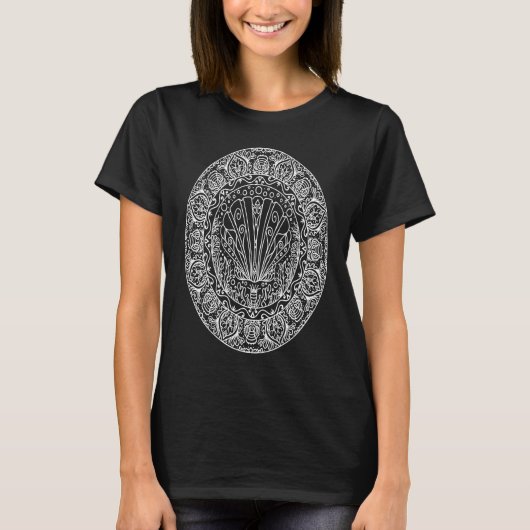 Boho Clam Shell Sea Life Mandala  Cute Bohemian Sp T-shirt (Voorkant)