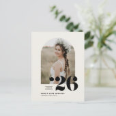 Boho Class of 2025 Arch Photo Afstuderen Aankondigingskaart (Staand voorkant)