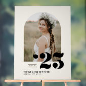 Boho Class of 2025 Arch Photo Afstuderen Acryl Bord (Neutraal)