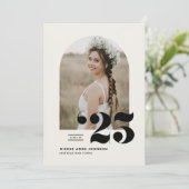 Boho Class of 2025 Arch Photo Afstuderen Kaart (Staand voorkant)