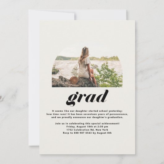 Boho Class of 2025 Arch Photo Afstuderen Kaart (Achterkant)