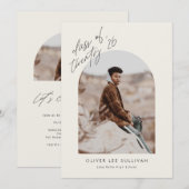 Boho Class of 2025 Arch Photo Afstuderen Kaart (Voorkant / Achterkant)