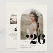 Boho Class of 2025 Arch Photo Afstuderen Uitnodige (Voorkant / Achterkant)