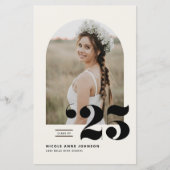 Boho Class of 2025 Arch Photo Afstuderen Uitnodige (Voorkant)