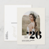 Boho Class of 2025 Arch Photo Afstuderen Uitnodiging Briefkaart (Voorkant / Achterkant)