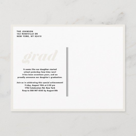 Boho Class of 2025 Arch Photo Afstuderen Uitnodiging Briefkaart (Achterkant)