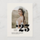 Boho Class of 2025 Arch Photo Afstuderen Uitnodiging Briefkaart (Voorkant)