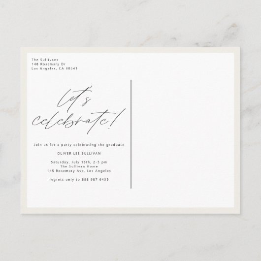 Boho Class of 2025 Arch Photo Afstuderen Uitnodiging Briefkaart (Achterkant)