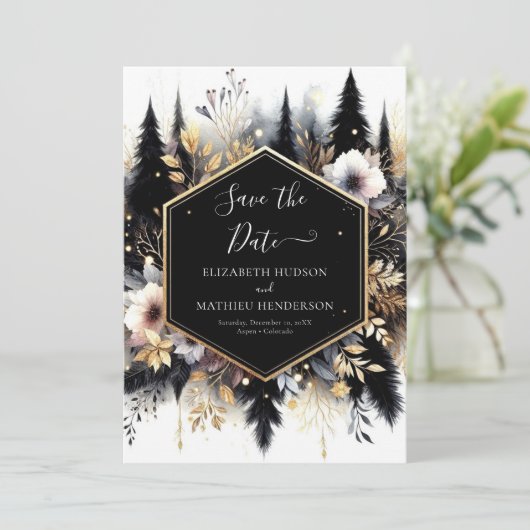 Boho Classic Enchanted Forest Wedding Save The Date (Staand voorkant)