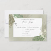 Boho Classic Meal Choice Palm Leaves Foliage RSVP Kaartje (Voorkant)