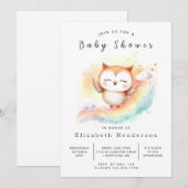 Boho Classic Owl Baby shower Kaart (Voorkant / Achterkant)