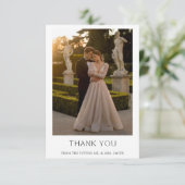 Boho Clean Typografie 2 Foto Bruiloft Feest Bedankkaart (Staand voorkant)