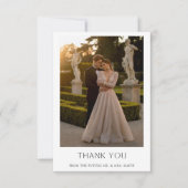 Boho Clean Typografie 2 Foto Bruiloftsdouche voor  Bedankkaart (Voorkant)