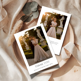 Boho Clean Typografie 2 Foto Bruiloftsdouche voor  Bedankkaart