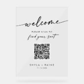 Boho Clear QR Code Acryl Trouwstoel Grafiek Acryl Bord (Voorkant)