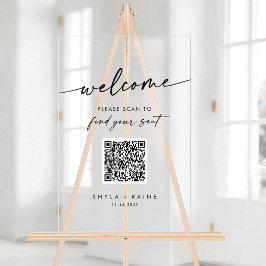 Boho Clear QR Code Acryl Trouwstoel Grafiek Acryl Bord