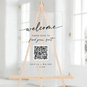 Boho Clear QR Code Acryl Trouwstoel Grafiek Bord