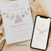 Boho Clothes Baby shower Bedankkaart