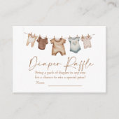 Boho Clothes Baby shower Diaper Raffle Informatiekaartje (Voorkant)