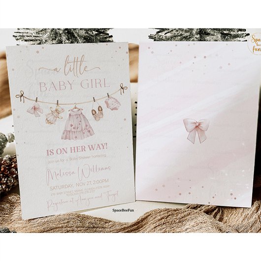 Boho Clothes Baby shower Kaart