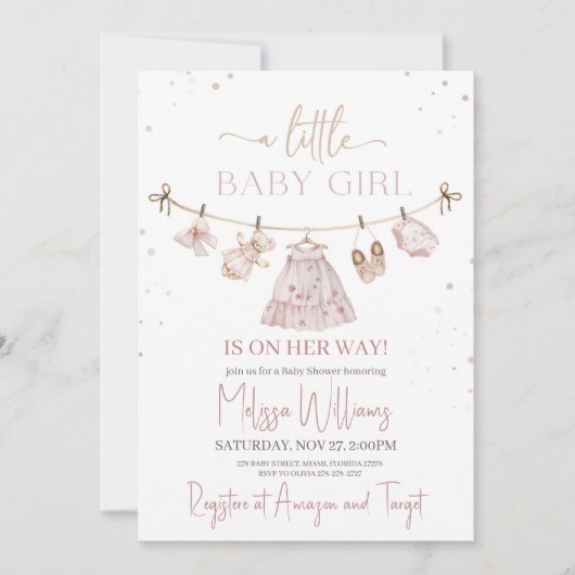 Boho Clothes Baby shower Kaart (Voorkant)