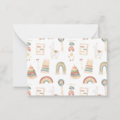 Boho Clothes Diaper Raffle Kaart Notitiekaartje (Achterkant)