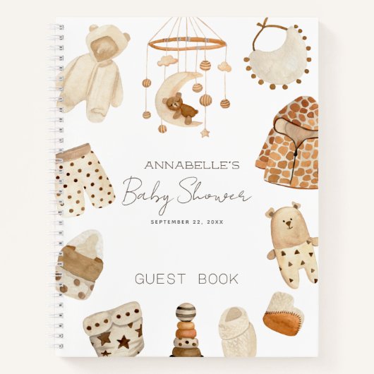 Boho Clothes Gender-neutraal Baby shower Guest Boo Notitieboek (Voorkant)
