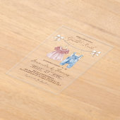 Boho Clothes Gender Reveal Acryl Uitnodigingen (Laagn)