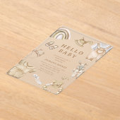 Boho Clothes Nursery Baby shower Acryl Uitnodigingen (Laagn)