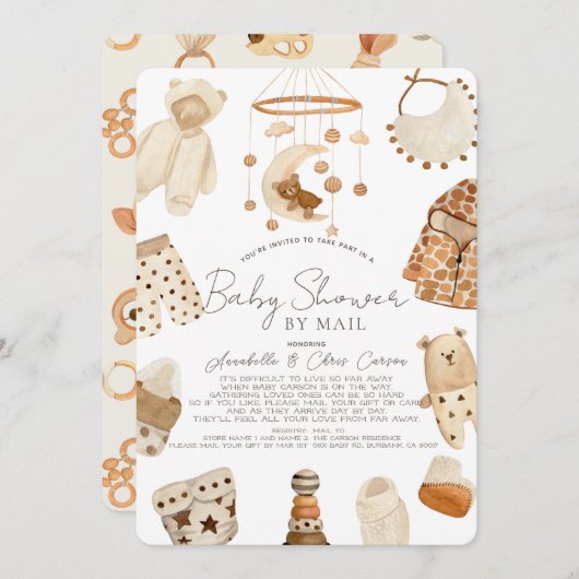 Boho Clothes Nursery Baby shower per post Kaart (Voorkant / Achterkant)