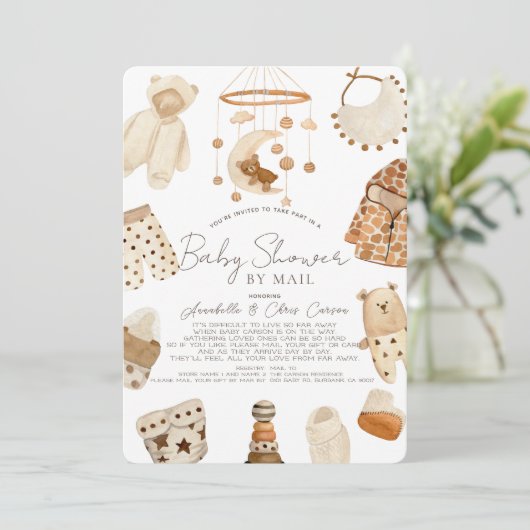 Boho Clothes Nursery Baby shower per post Kaart (Staand voorkant)