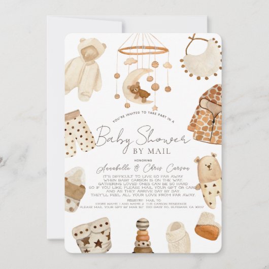 Boho Clothes Nursery Baby shower per post Kaart (Voorkant)